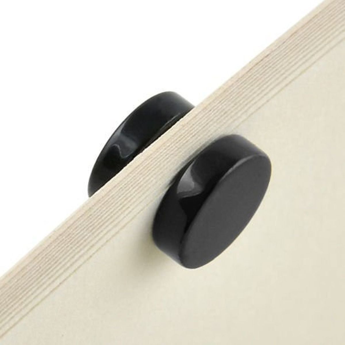 Dual Magnet 8 Mm Stainless Steel Black Non Pierced Stud Earring Pair