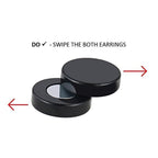 Dual Magnet 8 Mm Stainless Steel Black Non Pierced Stud Earring Pair