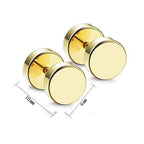 Dumbell Barbell 8 Mm Stainless Steel Gold Ear Stud Earring Pair Bulk