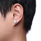 Dumbell Barbell 6 Mm Stainless Steel Silver Ear Stud Earring Pair