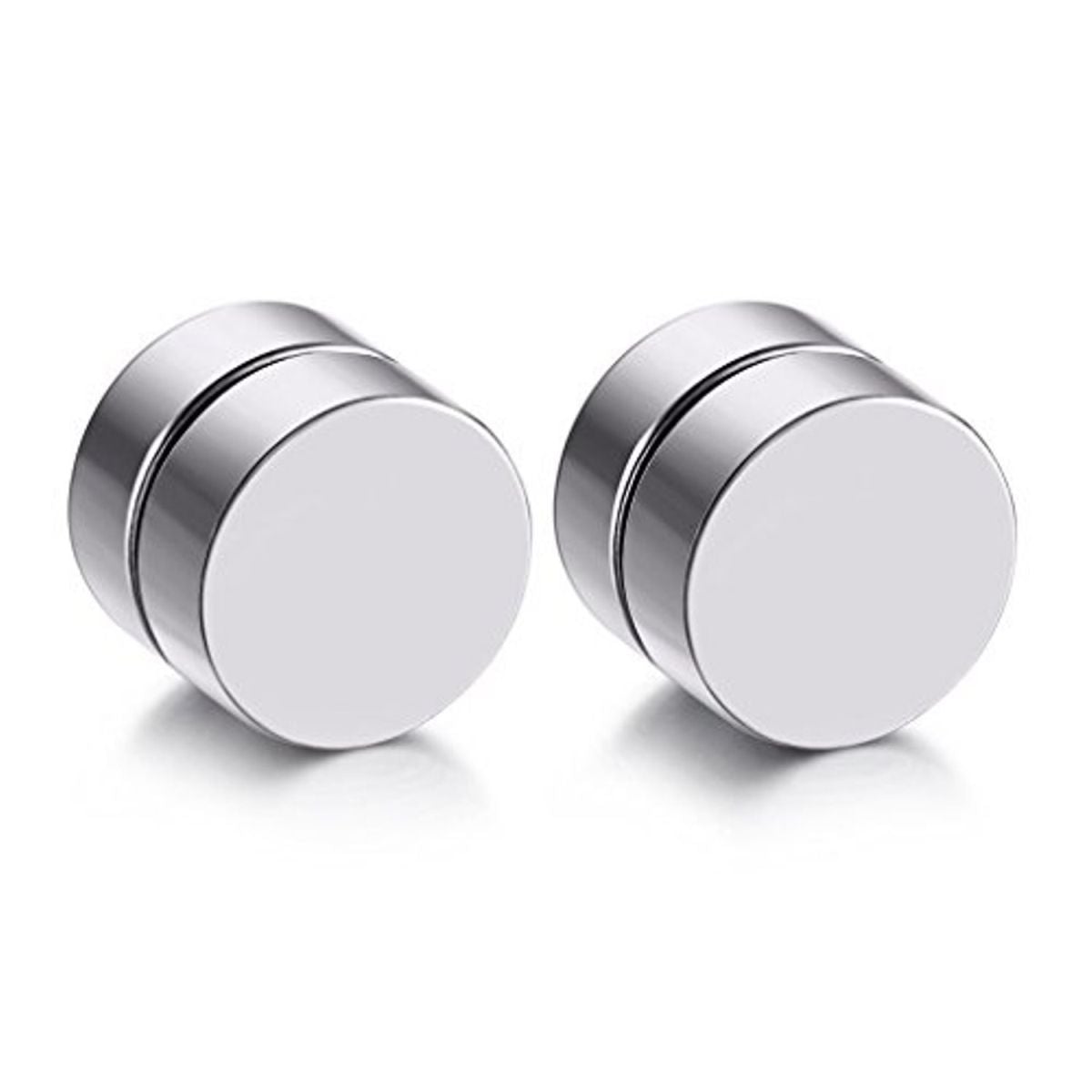 Dual Magnet 6 Mm Stainless Steel Silver Non Pierced Stud Earring Pair Main image