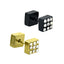 Stainless Steel Gold Black Rhodium CZ Pierced Stud Earring Pair Bulk