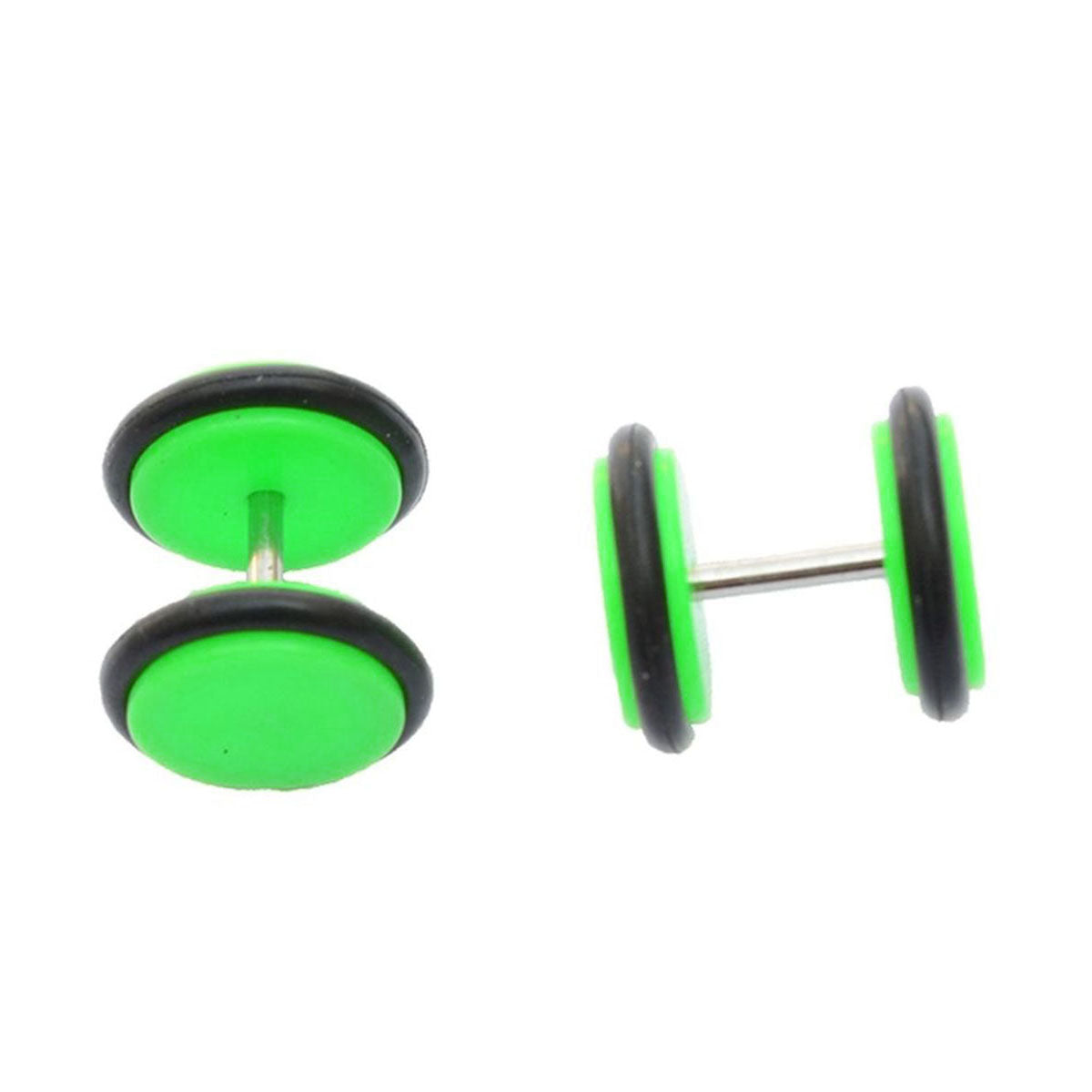 Biker Light Green Plastic Pair Stud Earring For Men Gift Bulk