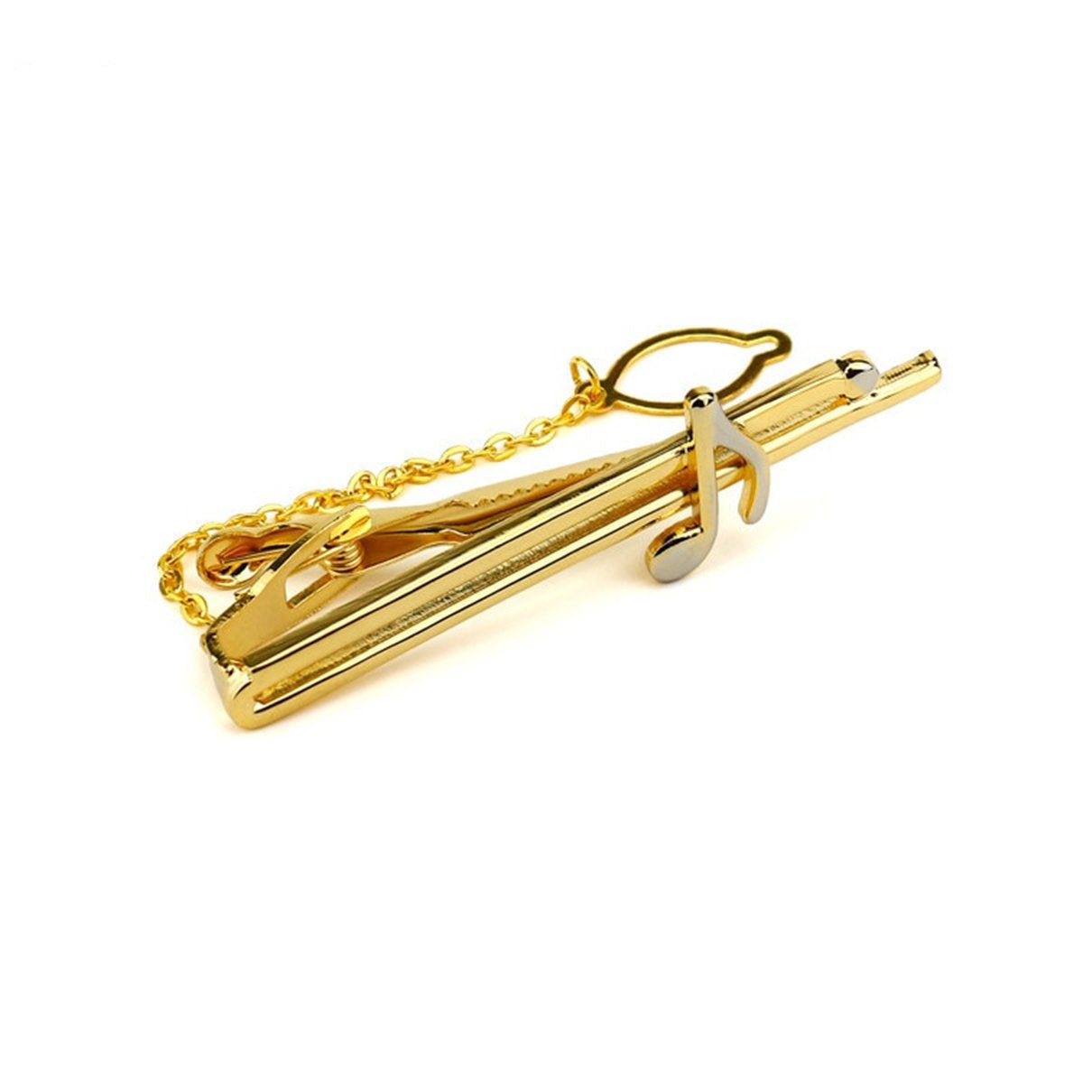Music Gold Rhodium CZ Formal Shirt Tie Pin Clip Branded Gift Box Bulk Main image