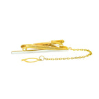 Plain 18K Gold CZ Formal Shirt Tie Pin Clip For Men Bulk