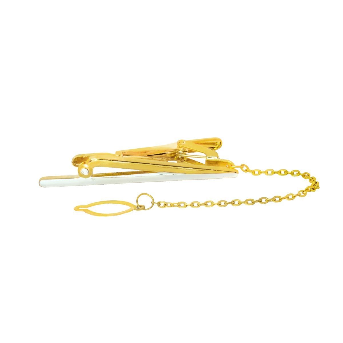 Plain 18K Gold CZ Formal Shirt Tie Pin Clip For Men Bulk