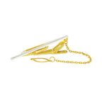 Plain 18K Gold CZ Formal Shirt Tie Pin Clip For Men Bulk
