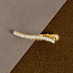 Wave 18K Gold Crystal CZ Formal Shirt Tie Pin Clip For Men Bulk