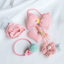 Blush Pink Assortment Fabric Hair Clip Band Accessories Pack Of 5 Pcs For Girl Women