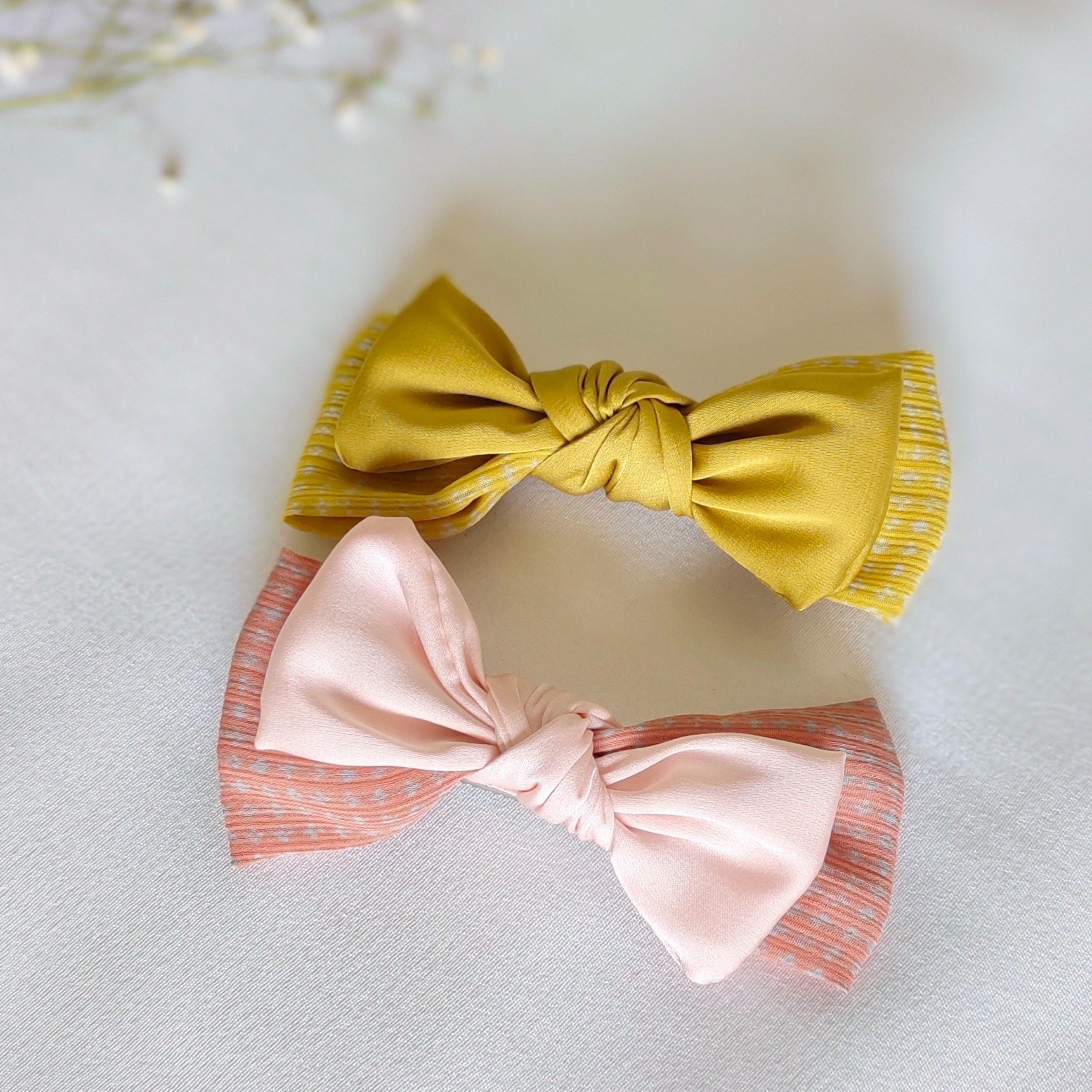 Top Knot Pink Brown Fabric Hair Clip Accessories Pack Of 2 Pcs For Girl Women Main image