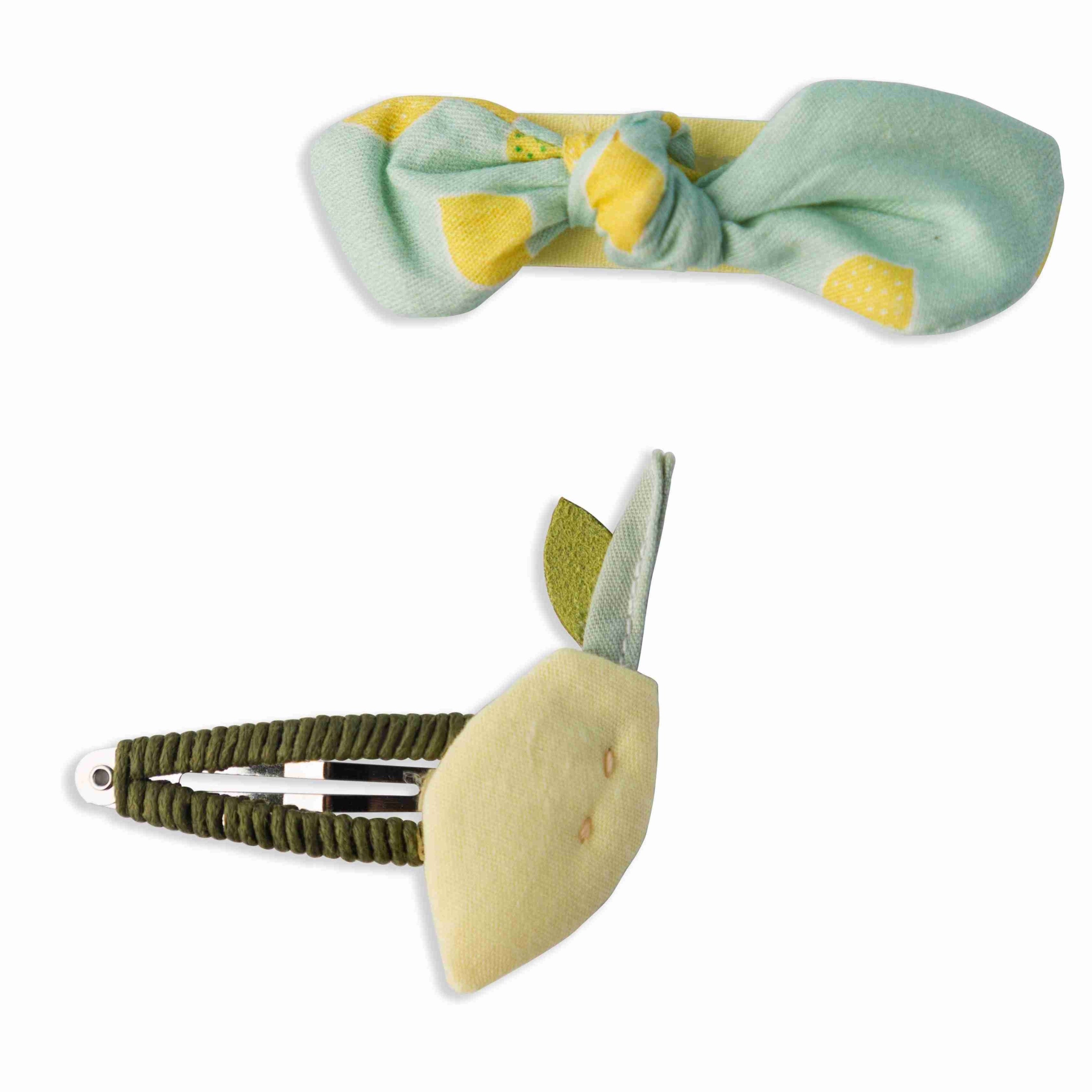 Tropical Bliss Multicolor Fabric Hair Clip Accessories Pack Of 2 Pcs For Girl Women Secondary image