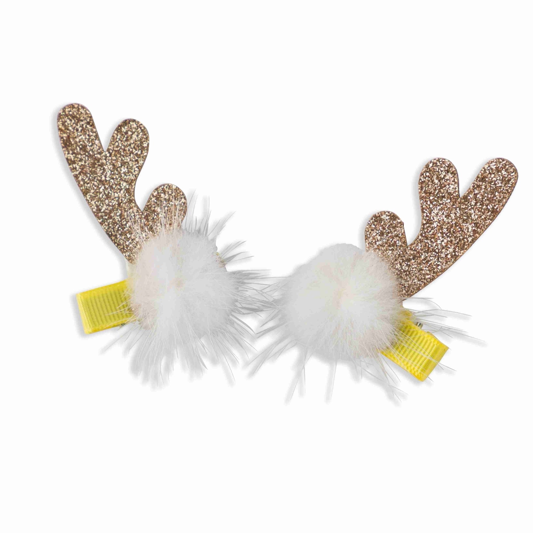Reindeer Tale Silver Yellow Fabric Hair Clip Accessories Pack Of 2 Pcs For Girl Women Secondary image