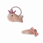 Pretty Pink Fabric Hair Clip Band Accessories Pack Of 2 Pcs Girl Bulk