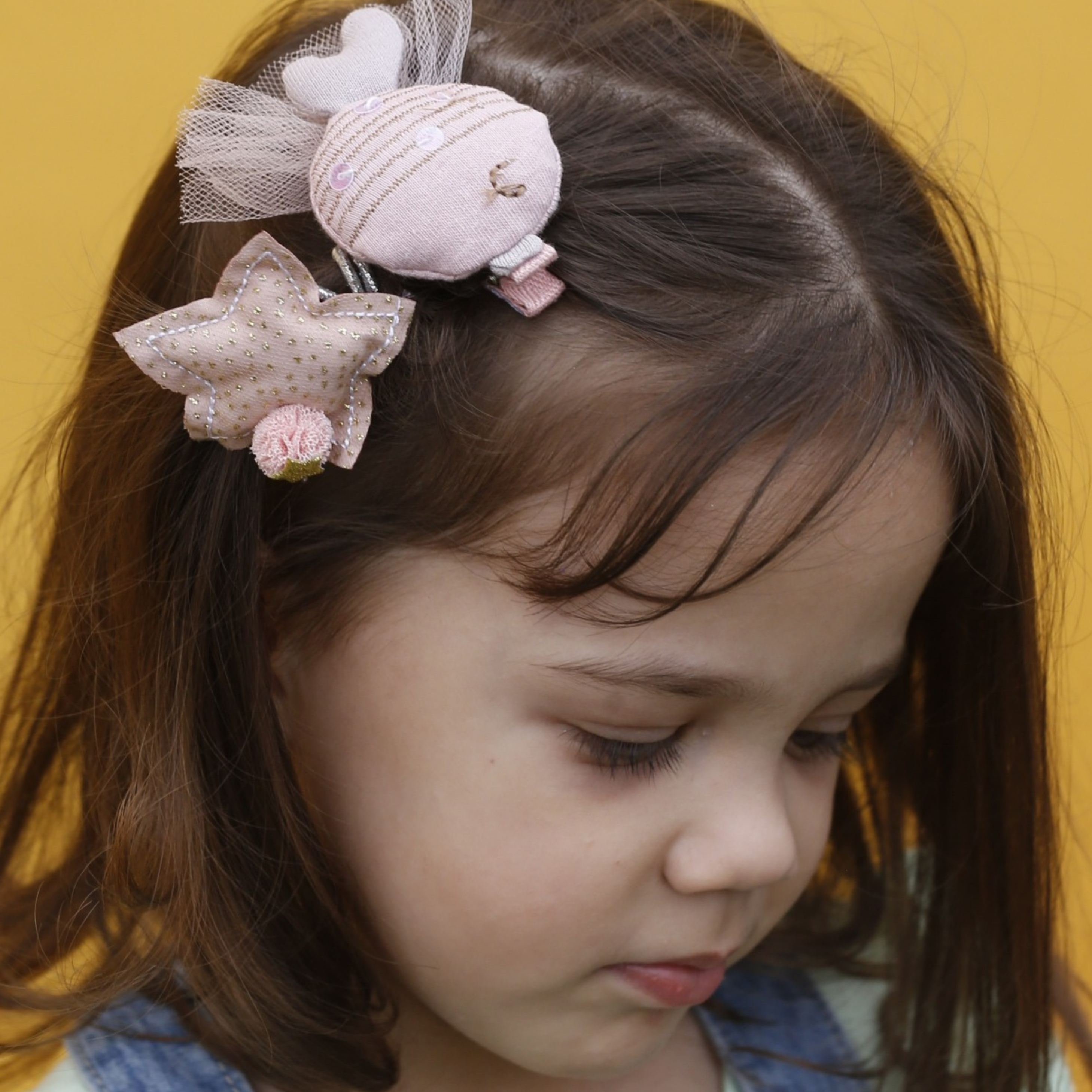 Wonderland Baby Pink Fabric Hair Clip Band Accessories Pack Of 3 Pcs For Girl Women Secondary image