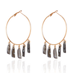 Hoop Drama Acrylic 18K Gold Anti Tarnish Black Hoop Chandelier Earring For Women