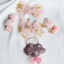 Glitter All The Way Pink Fabric Hair Clip Band Accessories Pack Of 5 Pcs For Girl Women