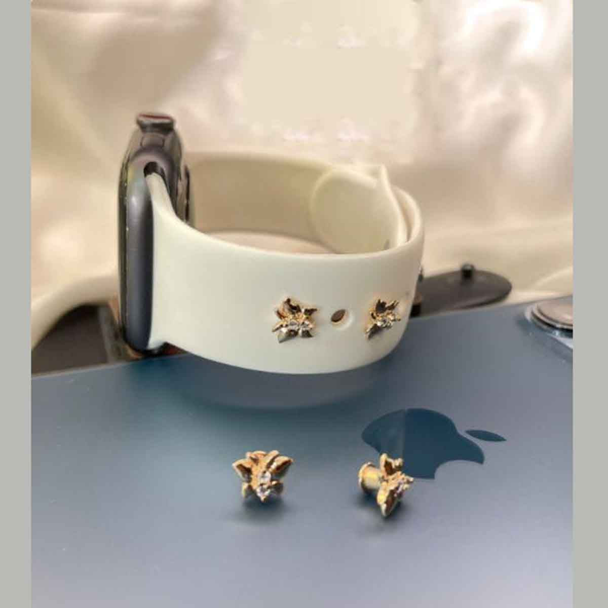 Butterfly CZ 18K Rose-Gold Anti Tarnish 1 Piece Watch Charm Band Bulk