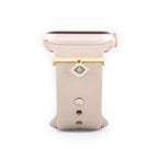 Evil Eye Shape Pendant Decorative Ring Loops Gold Cubic Zirconia Copper Watch Charm Band For Women