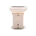 Evil Eye Shape Pendant Decorative Ring Loops Gold Cubic Zirconia Copper Watch Charm Band For Women