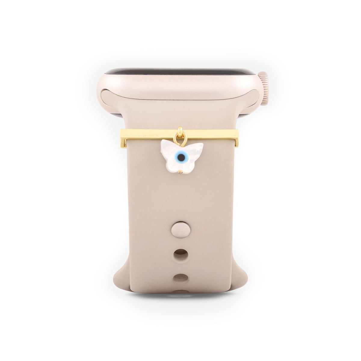 Evil Eye Butterfly Shape Pendant Decorative Ring Loops Copper Mother Of Pearl Gold Watch Charm Band For Women Main image