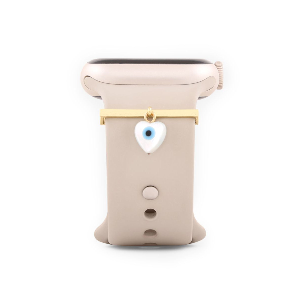 Evil Eye Hamsa Hand Shape Pendant Decorative Ring Loops Copper Mother Of Pearl Gold Watch Charm Band Women Main image