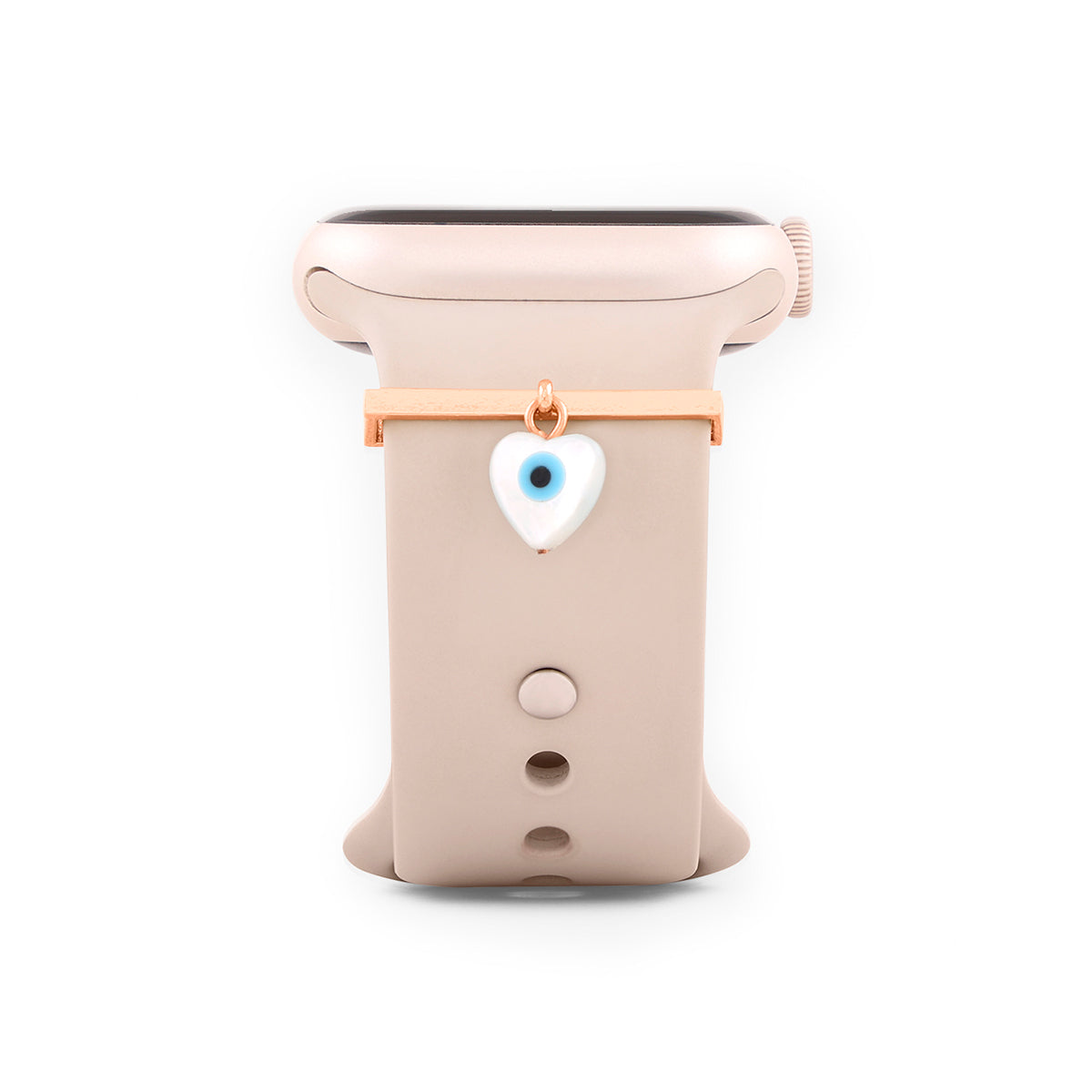 Evil Eye Hamsa Hand Shape Pendant Decorative Ring Loops Copper Mother Of Pearl Gold Watch Charm Band Women Secondary image