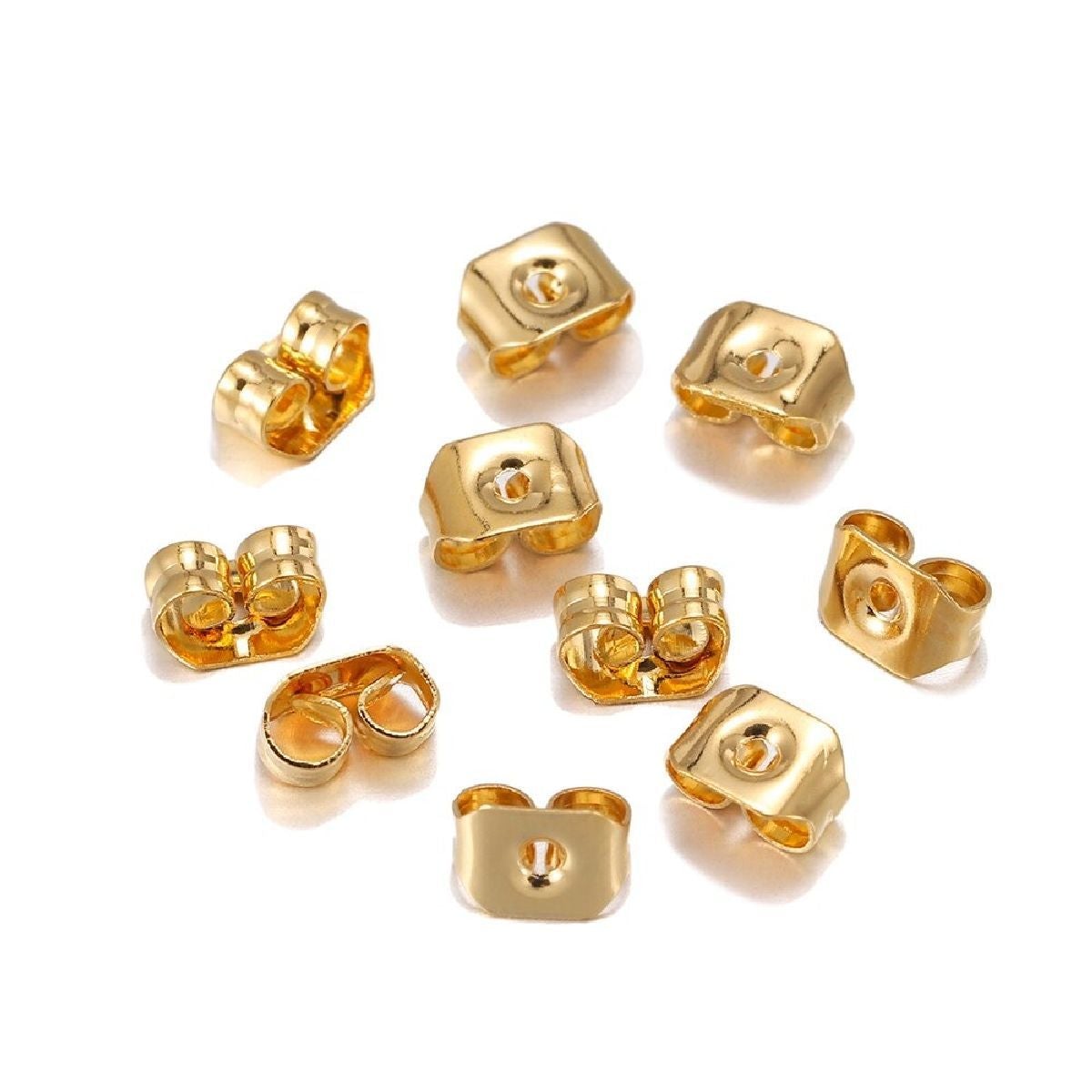 Gold Brass Earring Back Hook Accessories For Women (Pack Of12) Bulk Main image