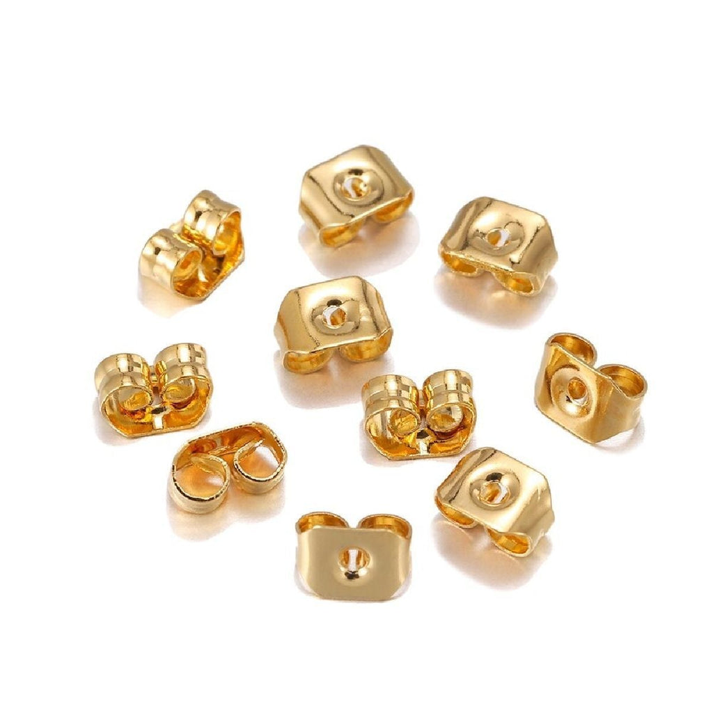 Gold Brass Earring Back Hook Accessories For Women (Pack Of12) Bulk
