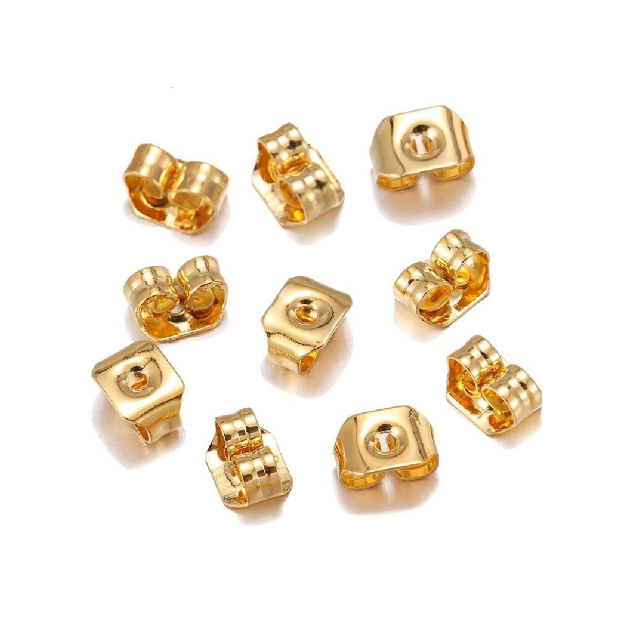 Gold Brass Earring Back Hook Accessories For Women (Pack Of12) Bulk