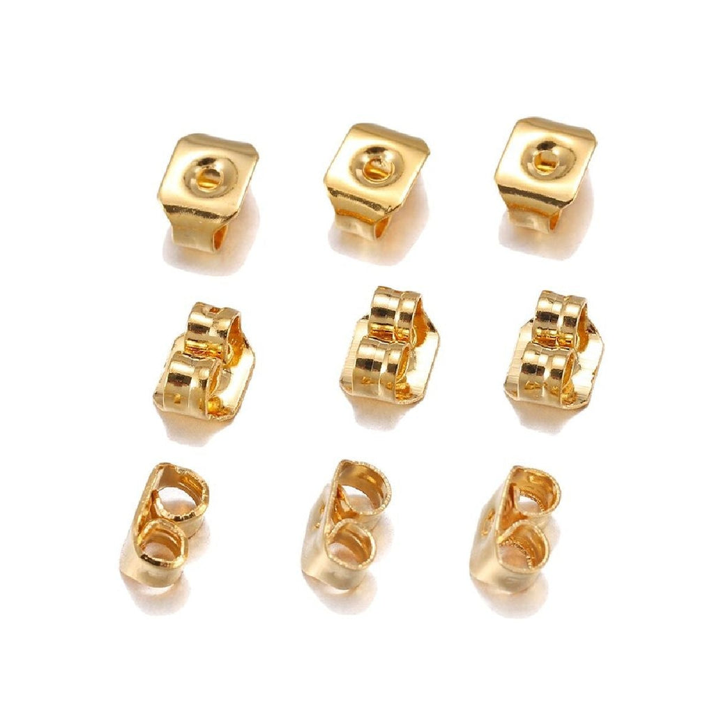 Gold Brass Earring Back Hook Accessories For Women (Pack Of12) Bulk
