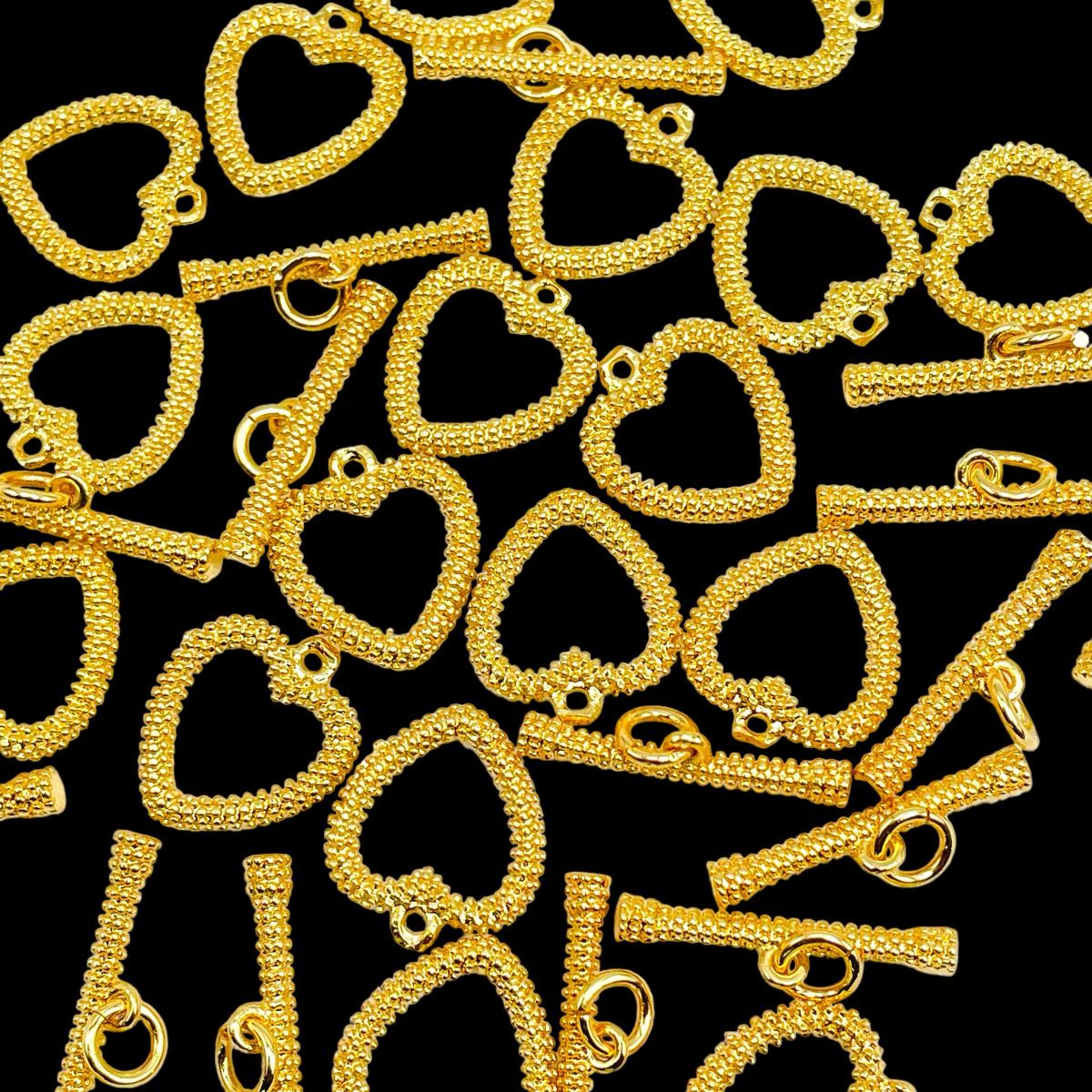 Heart Love Matte Toggle T O Clasp 18K Gold Anti Tarnish DIY Accessory Lock for Chain Bracelet Secondary image