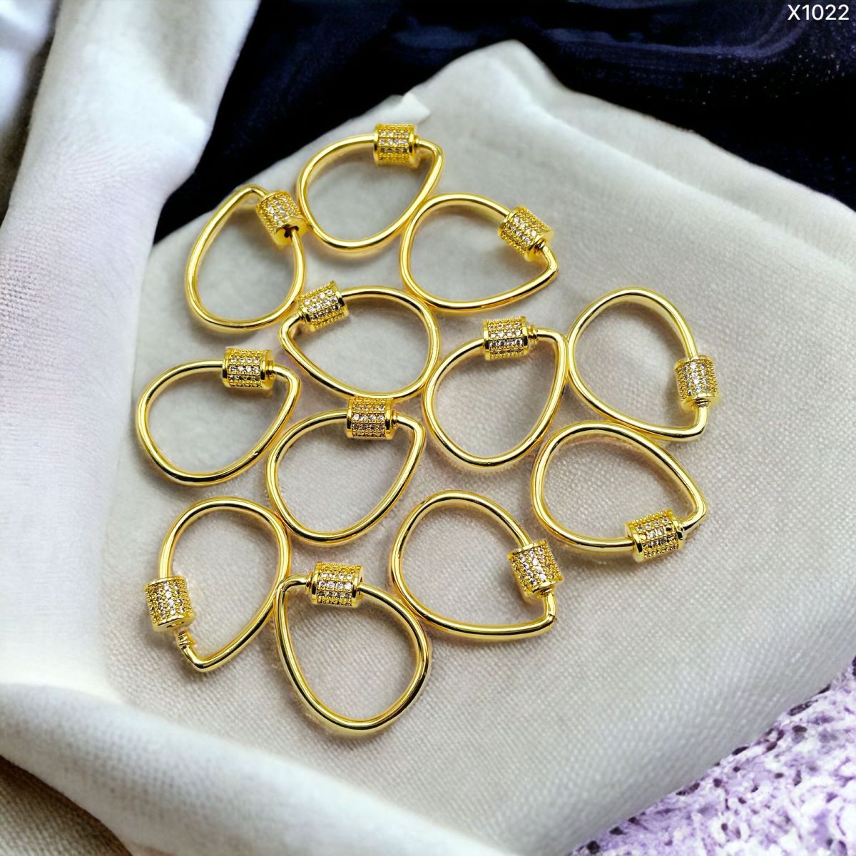 Pear Drop Zircon Openable  Clasp 18K Gold Anti Tarnish DIY Accessory Lock for Chain Bracelet