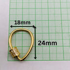 Pear Drop Zircon Openable  Clasp 18K Gold Anti Tarnish DIY Accessory Lock for Chain Bracelet