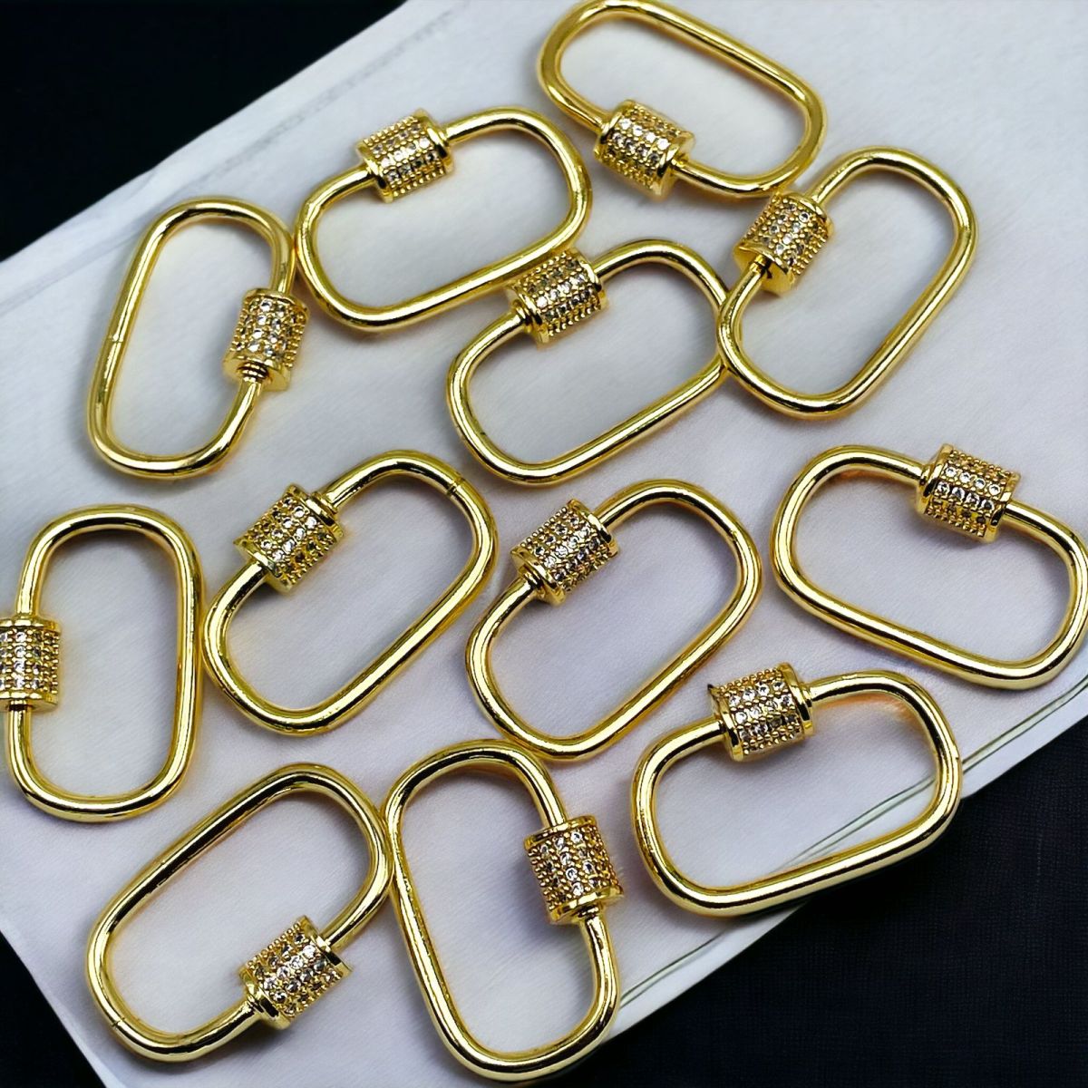 Rectangle Zircon Openable  Clasp 18K Gold Anti Tarnish DIY Accessory Lock for Chain Bracelet Main image