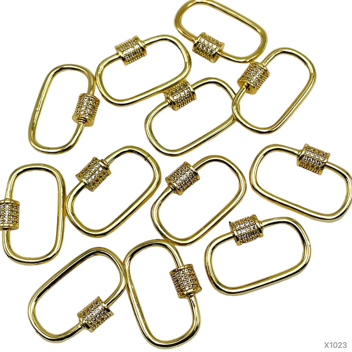 Rectangle Zircon Openable  Clasp 18K Gold Anti Tarnish DIY Accessory Lock for Chain Bracelet