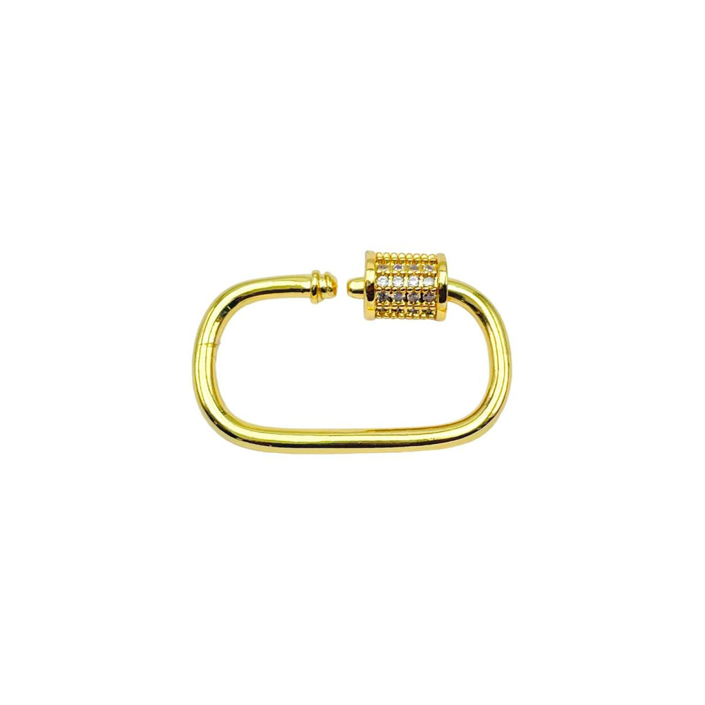 Rectangle Zircon Openable  Clasp 18K Gold Anti Tarnish DIY Accessory Lock for Chain Bracelet