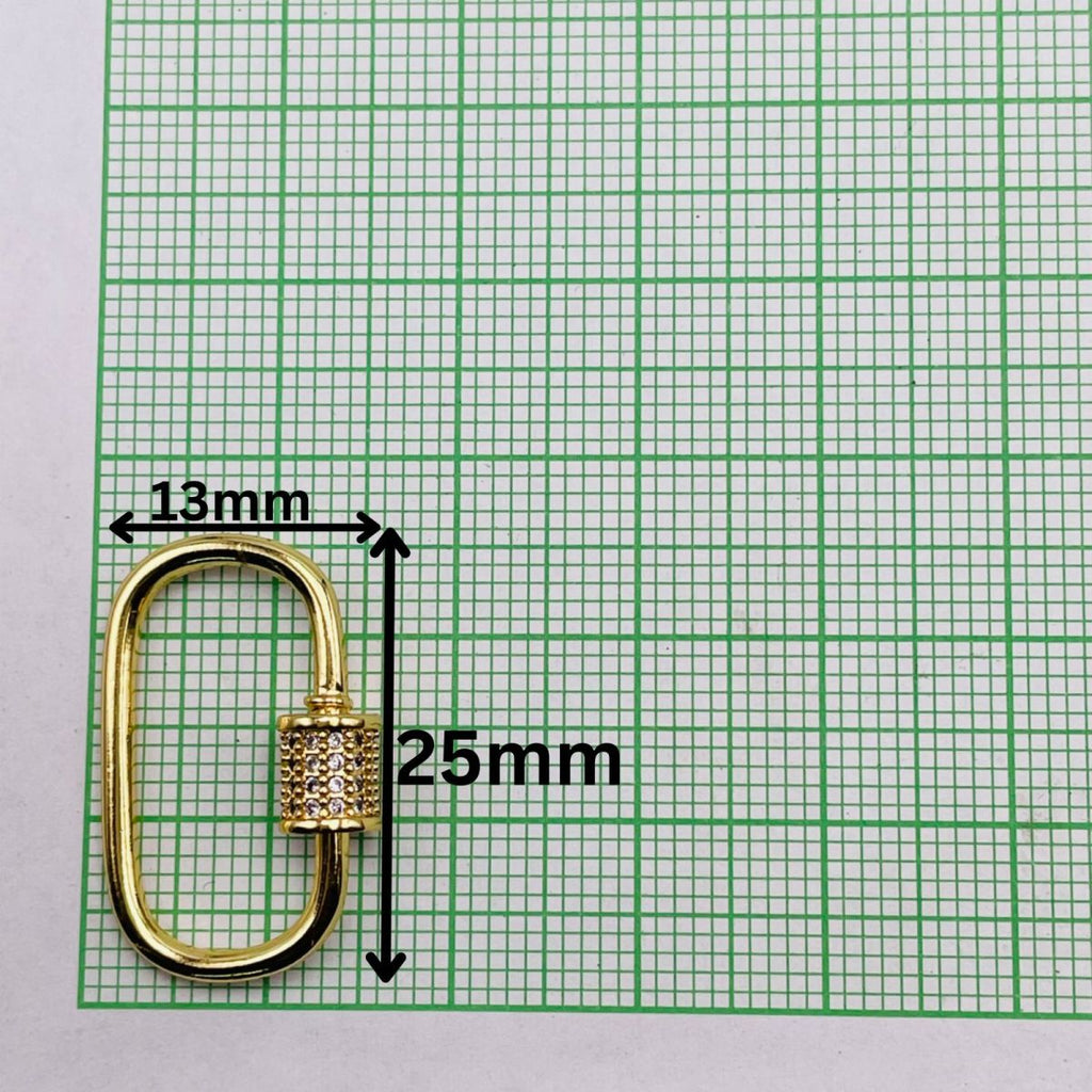 Rectangle Zircon Openable  Clasp 18K Gold Anti Tarnish DIY Accessory Lock for Chain Bracelet