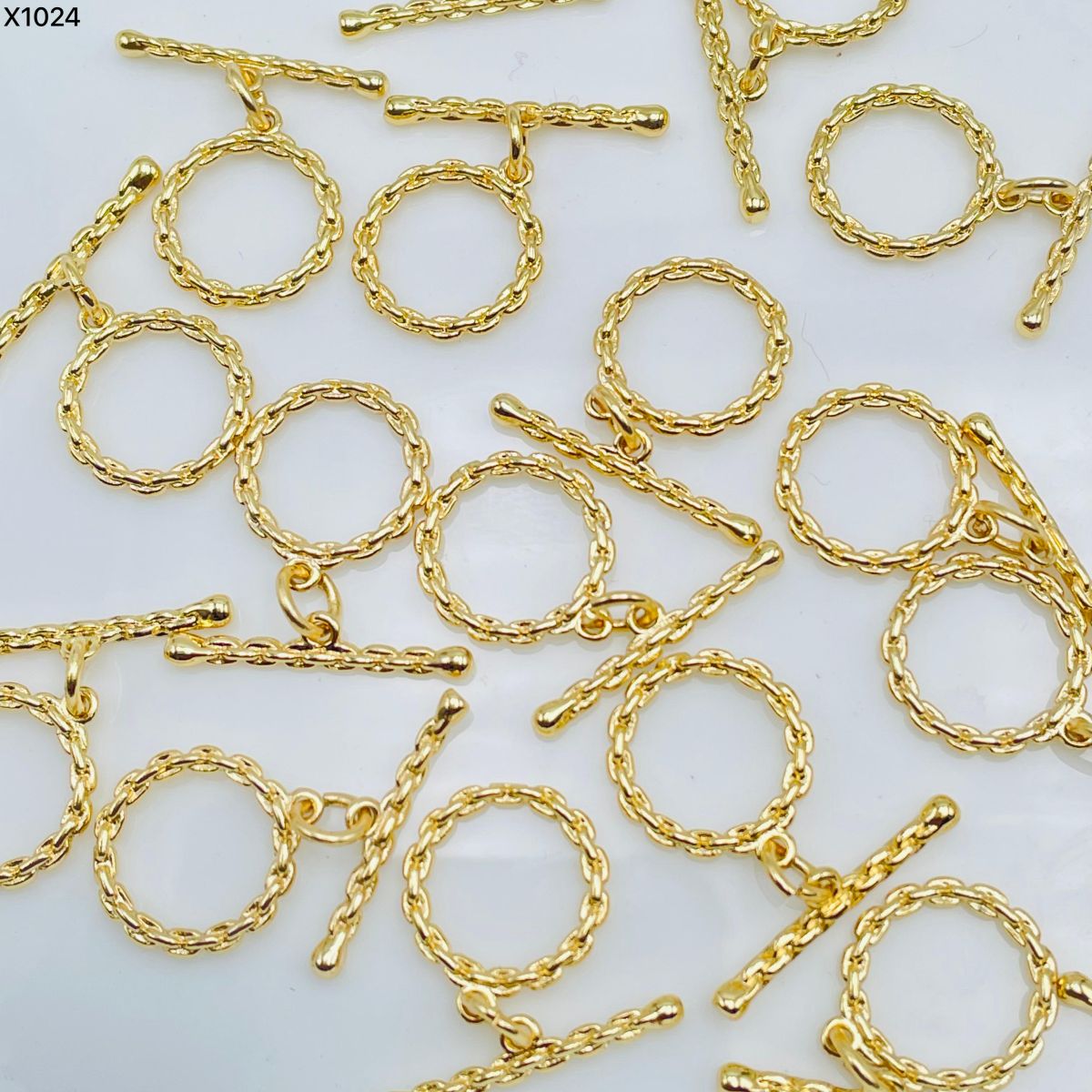 Braided Gold Toggle T O Clasp 18K Gold Anti Tarnish DIY Accessory Lock for Chain Bracelet Main image