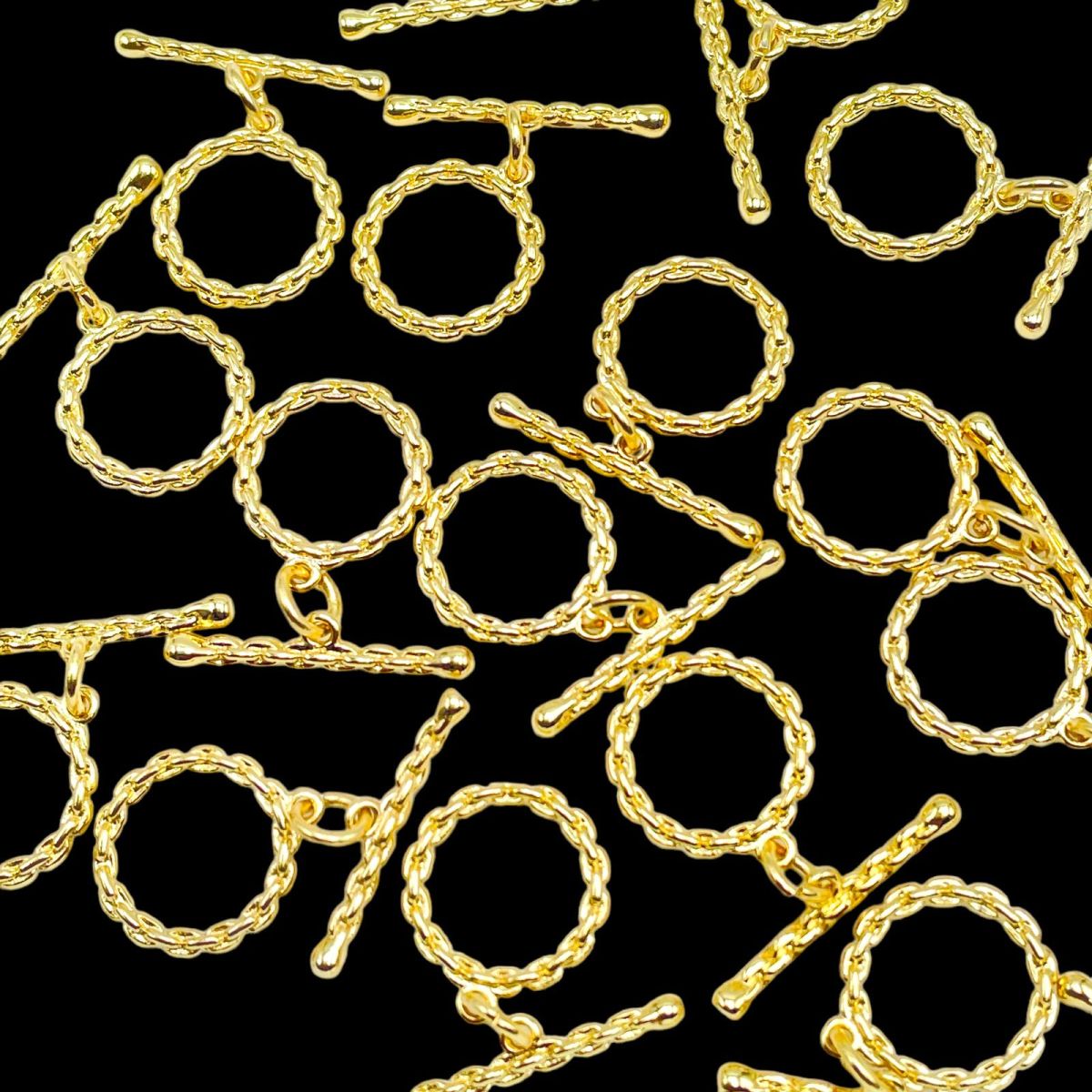 Braided Gold Toggle T O Clasp 18K Gold Anti Tarnish DIY Accessory Lock for Chain Bracelet