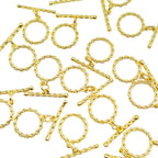Braided Gold Toggle T O Clasp 18K Gold Anti Tarnish DIY Accessory Lock for Chain Bracelet
