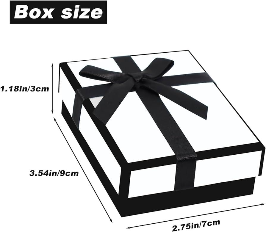 White Black Readymade Rectangle Gift Box 9 Cm X 7 Cm Bulk