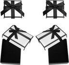 White Black Readymade Rectangle Gift Box 9 Cm X 7 Cm Bulk