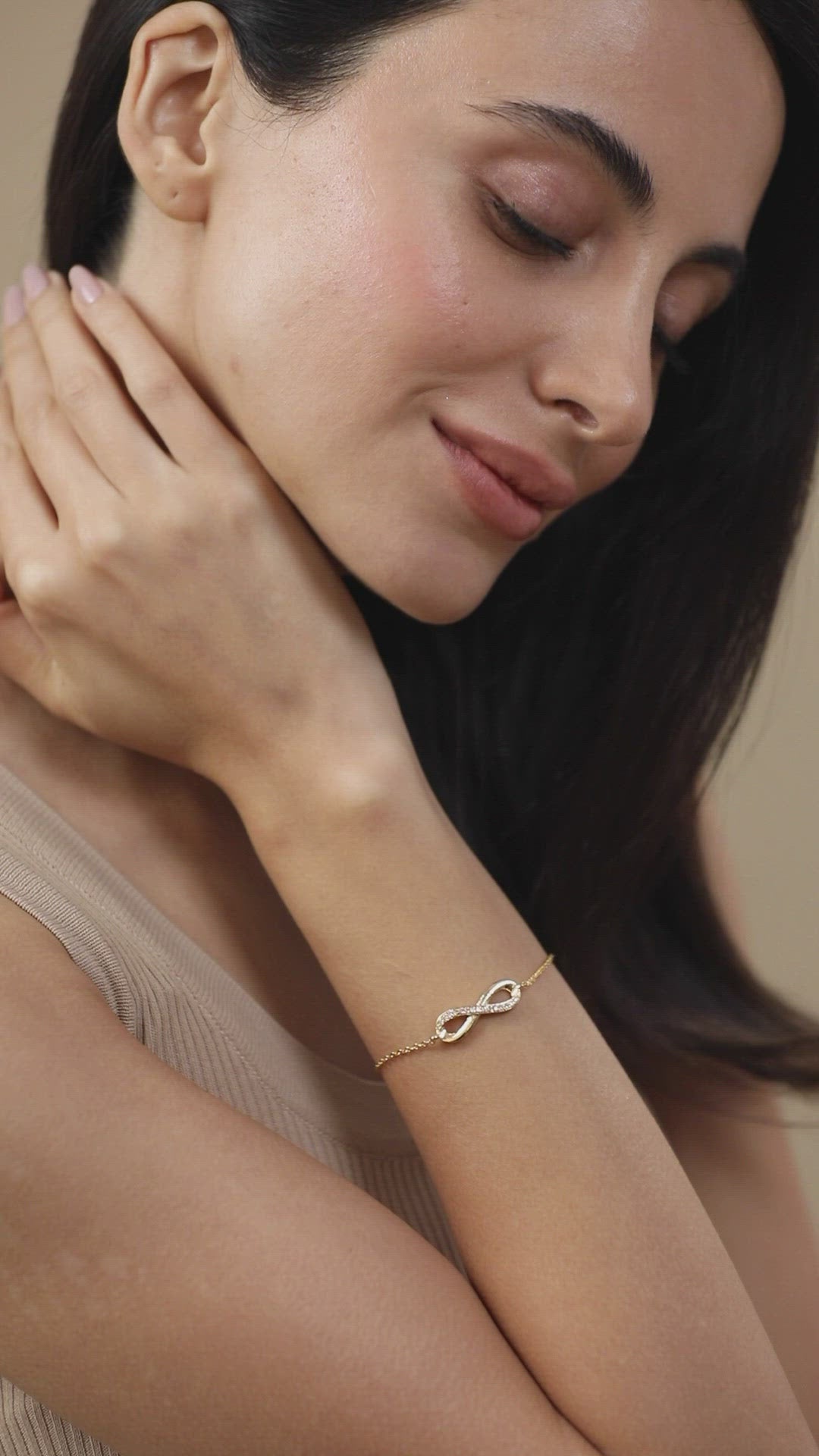 Brass 18K Rose Gold Infinity Chain Bracelet For Women Bulk