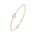 Brass 18K Rose Gold Pear Crystal Halo Chain Bracelet For Women Bulk