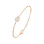 Brass 18K Rose Gold Pear Crystal Halo Chain Bracelet For Women Bulk