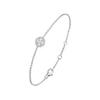 Brass 18K Rose Gold Round Crystal Halo Chain Bracelet For Women Bulk