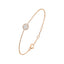 Brass 18K Rose Gold Round Crystal Halo Chain Bracelet For Women Bulk