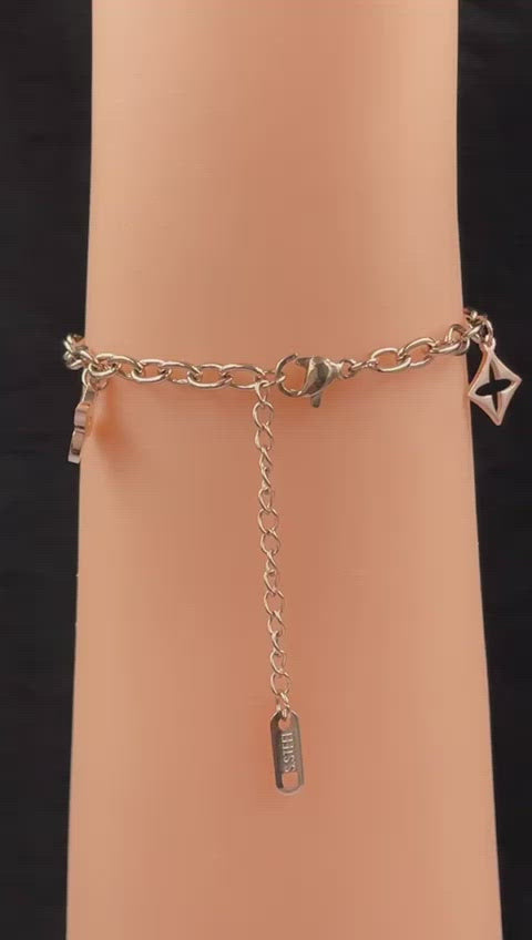Pink Stainless Steel Chain Bracelet For Women Bulk