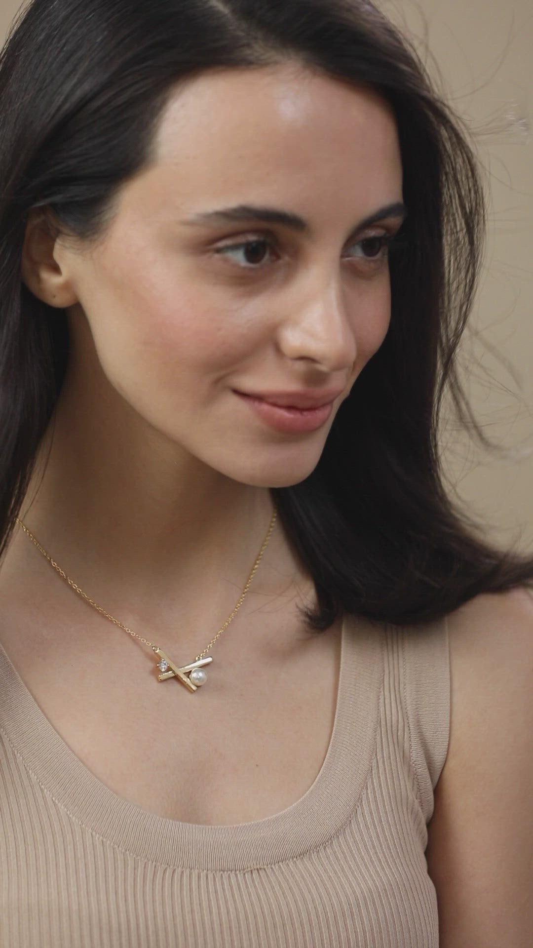 Brass 18K Rose Gold Cross Pearl Necklace For Women Bulk