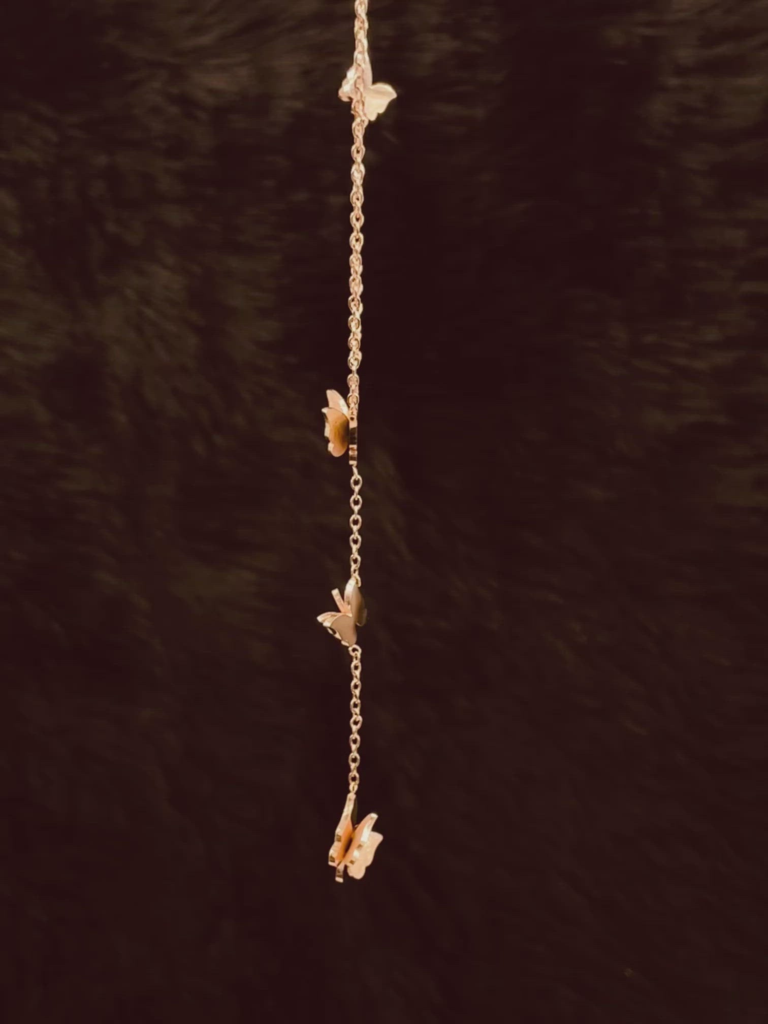 Butterfly Rose Gold Stainless Steel Y Necklace Pendant Chain Bulk